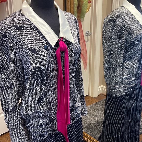 VINTAGE LOUIS FERAUD DRESS BOUGHT AT PENNY PALMER SIZE 10. Black / Cream - Picture 10 of 15